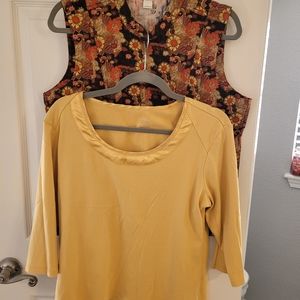 Christopher & Banks Fall print Vest & Tee